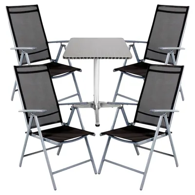 Produktbild von Bistrogarnitur 5-teilig Aluminium - Textilen / Anthrazit