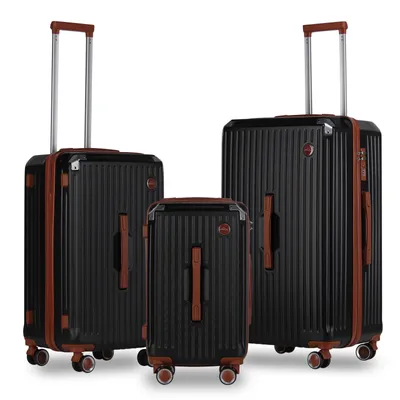 Produktbild von HOMELUX Reisekoffer Set 3-teilig | Kofferset 4 Rollen | Trolley Gepäck Koffer TSA Schloss | Hartschalenkofferset M-L-XL 1040 Schwarz