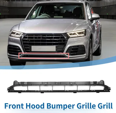 Produktbild von Unterer Motorhaubenstoßstangengrill für Audi Q5L 2018-2020 Frontunterer Stoßstangengrill Schwarz.