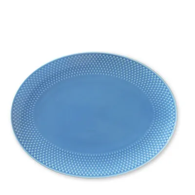 Obrázek produktu pro Lyngby Porcelæn - Rhombe Colour Servírovací talíř, modrý 28,5 x 21,5 cm