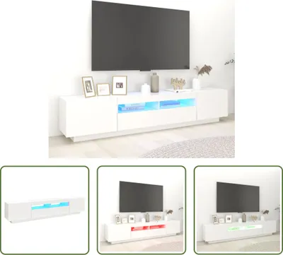 Produktbild von The Living Store TV-Schrank mit LED-Leuchten Weiß 200x35x40 cm