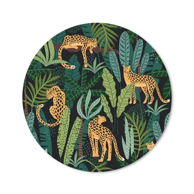 Produktbild von MuchoWow® Mauspad Mousepad Dschungel - Panther - Muster - Jungen - Mädchen - Pflanzen 50x50 cm - Mousepads - Maus Mat - Pad - Mausunterlage - Vinyl