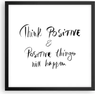Produktbild von Gerahmtes Poster - Schwarzer Rahmen - Motto Gedanke positiv - 40x40 cm - Wand Bild - Wanddeko - Wandbilder - Kunstposter - Wandposter - Bilderrahmen - Bilder - Kunstdruck - Wandbild - P2BAC40x40-4162