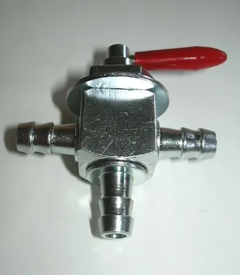 Produktbild von Supertec 3-wege Benzinhahn für 8 mm Schlauchdurchmesser Metall Stahl Fuel tank Tap 2 tank