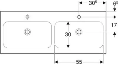Produktbild von Geberit 501838006 iCon Light Doppelwaschtisch 120x48cm
