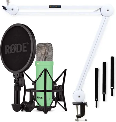 Produktbild von Rode NT1 Signature Green Mikrofon Grün mit Gelenkarm Weiss