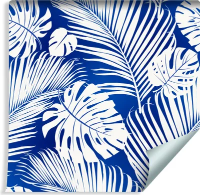 Obrázek produktu pro 10m VLIES TAPETE Roll Blue Monstera Palm Leaves NATURE XXL