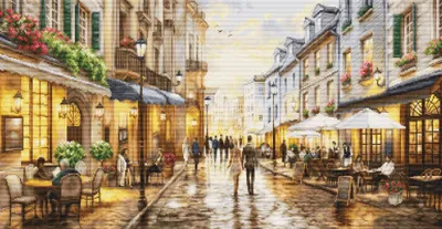Produktbild von Luca-S-Stickset für Kreuzstich nach Zählvorlage „Café de nuit“, 61 x 32 cm
