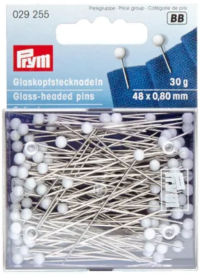 Glaszopfnadeln 0,80 x 48 mm, weiß, 30 Stück