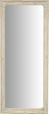 Produktbild von Spiegel mit massivholzrahmen 82x35x4 cm,Wandspiegel rechteckig, Wandspiegel barock groß, Weiß