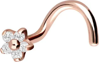 Produktbild von Nasenpiercing, Nasenstecker Chirurgenstahl Nasenstecker Spirale KRISTALLBLUME
