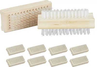 Produktbild von relaxdays Handbürste Holz im 10er Set