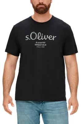 Zdjęcie produktu dla s.Oliver 2139910.99D1.4XL, Koszulka, Męski, Czarny, 4XL, Bawełna, Nie wybielać