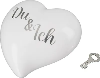 Produktbild von Gilde Keramik Spardose Herz "Du & Ich" VE 6 36918
