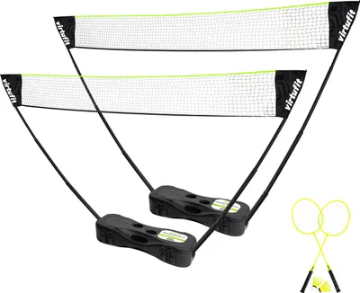 Produktbild von VirtuFit 2-in-1 tragbares Badminton- und Tennis-Set – inklusive Koffer und Schlägern