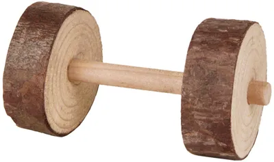 Produktbild von TRIXIE Set Hanteln, Rindenholz, Ø 4,5 x 9 cm, 2 Stück
