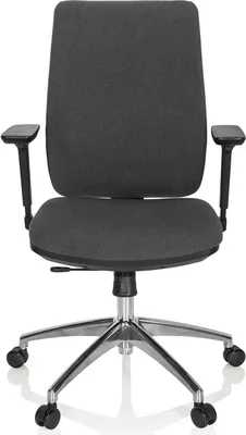 Zdjęcie produktu dla hjh OFFICE profesjonalne krzesło biurowe INTEGRIO I Ergonomiczne krzesło do biurka z podłokietnikami (regulowana wysokość) tkanina ciemnoszara Krzesło obrotowe do biura, do domu