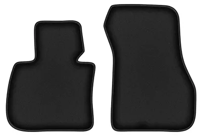 Imagen del producto de Alfombrillas delanteras de moqueta para BMW X2 U10 2023- (crossover) – 2 piezas, negras, a medida – Wielganizator DURBAN