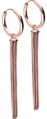 Produktbild von Chirurgenstahl Ohrclicker Creolen QUASTE RoséGold Innendurchmesser: 14mm + Designstärke: 2mm