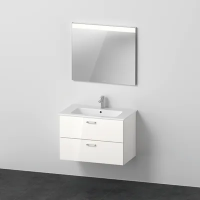 Image de Duravit Xbase, ensemble de meubles muraux, avec miroir LED, lavabo et meuble sous-lavabo, largeur 800 mm, XB007104545