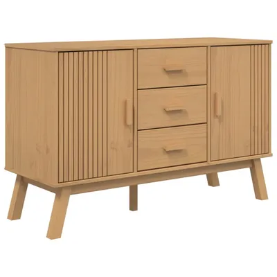 Zdjęcie produktu dla Komoda OLDEN, brązowa, 114x43x73,5 cm, lite drewno sosnowe