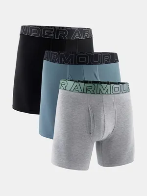 Produktbild von Under Armour UA Performance Baumwolle Boxerjock (15 cm) im 3er-Pack für Herren, Boxershorts, Boxer, Erwachsener, Männlich, Schwarz, Blau, Grau, Einfarbig