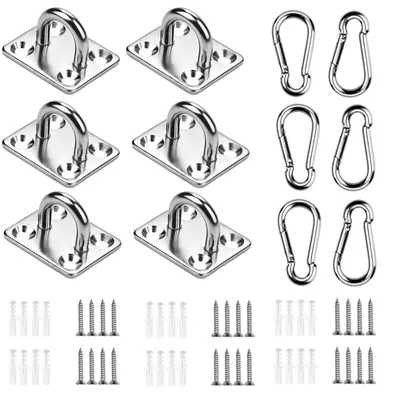 Productafbeelding van Set van 12 RVS Carabiners met Oogplaten