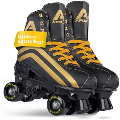 Produktbild von Apollo Rollschuhe Disco Roller Luna Nova - Verstellbar - Schwarz/Gold - L - 39-42
