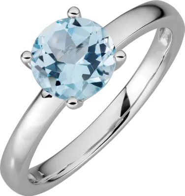 Produktbild von Orolino Ring 585/- Gold weiß 056 (17,8) Blautopas beh. hellblau 067370120
