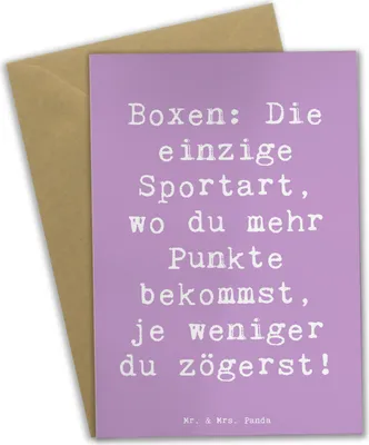 Produktbild von Mr. & Mrs. Panda neujahrskarte Spruch Boxen Schnell Entscheiden - Lavendeltraum - Geschenk, dankeskarten, Schnelligkeit, glückwunschkarten, weihnachtskarten, Kontrahenten