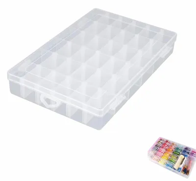 Productafbeelding van Opbergbox van kunststof met 36 vakken, sorteerbox voor kleine onderdelen, assortimentsbox, transparant, verstelbaar, geschikt voor kralen en knutselmaterialen