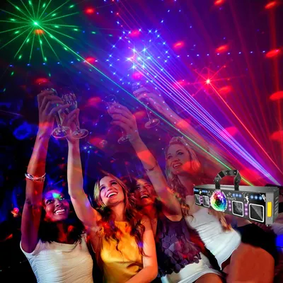 Zdjęcie produktu dla światło imprezowe 5 w 1 - dyskotekowe światło sceniczne DJ - 120 wzorów świetlnych - LED PAR - Magic Ball - czarne światło UV - złoty stroboskop - wtyczka EU 100V AC