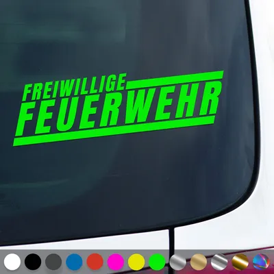 Produktbild von PantherPixel Freiwillige Feuerwehr Aufkleber Schriftzug Neon Sticker Auto Geschenkidee Farbe Neon-Grün