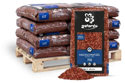 Produktbild von Galamio Holzhackschnitzel Rot 60l x 12 Sack 720l 12er Palette
