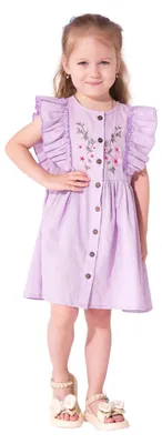 Produktbild von Mädchenkleid – Größe 98 – Lila – 100% Baumwolle – Verspielt und elegant