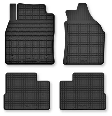 Image de Tapis de sol en caoutchouc pour Nissan Micra K13 2010-2016 (hayon) – 4 pièces, noirs, semi-universel, adapté