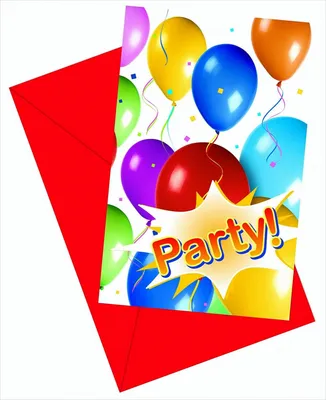 Produktbild von Balloons Party Einladungskarten mit Umschlag