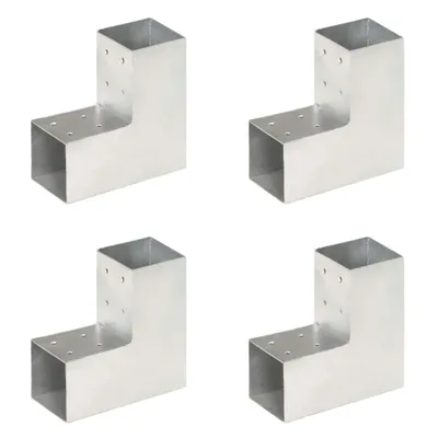 Image de vidaXL Connecteur de poteau 4 pcs. Forme L Métal galvanisé 81 x 81 mm