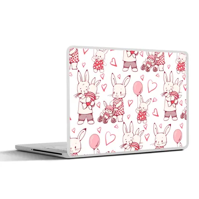 Produktbild von MuchoWow® Laptop Aufkleber Sticker Cover Kaninchen - Liebe - Muster 25x18 cm - Laptop-Deko