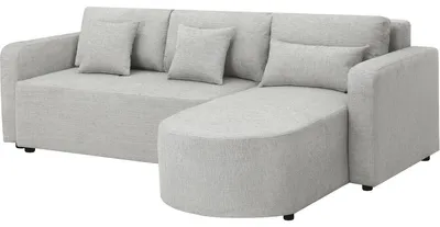 Produktbild von Ecksofa mit Stoffbezug, umwandelbar und reversibel "Charles" - 3-Sitzer - Grau
