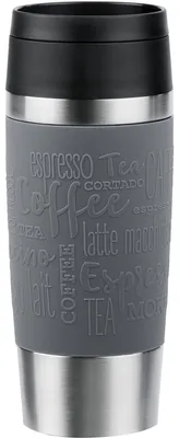 Produktbild von EMSA Travel Mug Classic , Grau, Edelstahl, Silikon, Edelstahl, Polypropylen (PP), 36 ml, 8,3 cm, 200 mm
