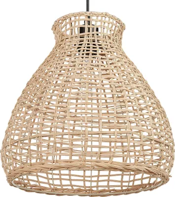 Produktbild von BELIANI Hängeleuchte Natürlich Hellbraun 127 cm Rattan geflochten Schirm glockenförmig für Wohn- Schlaf- und Esszimmer Modernes Design Boho Stil