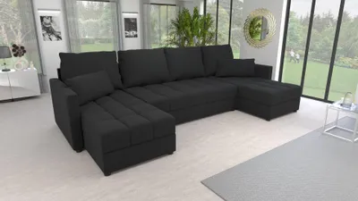 Produktbild von Couchgarnitur Ecksofa Sofa Bella U – Wohnlandschaft mit Schlaffunktion & Bettkasten