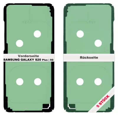 Produktbild von 5x Samsung Galaxy S20 Plus G985F 5G G986B Akkudeckel Klebefolie Kleber Backcover Rahmen Glue