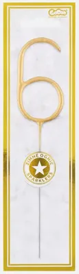 Zdjęcie produktu dla Zimny ogień cyfra 6 dekoracja 7,5 cm