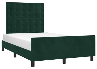 Produktbild von vidaXL Bettgestell ohne Matratze Dunkelgrün 120x190 cm Samt
