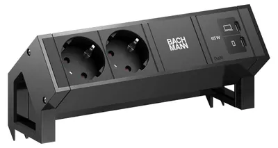 Produktbild von Bachmann Desk2 2Xcee7/3 1Xusb C/C 65W, L=0,2M Ral9005