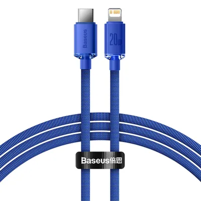 Zdjęcie produktu dla Baseus Crystal Shine Series Kabel Przewd Usb Do Szybkiego adowania I Transferu Danych Usb Typ C - Lightning 20W 1,2M Niebieska (Cajy000203)