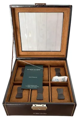 Produktbild von Friedrich23 Braunes Ledercase für 6 Uhren Uhrbox Uhrenbox