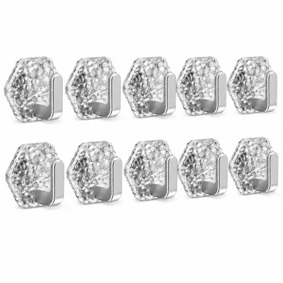 Image de Lot de 10 crochets adhésifs haute résistance – HEXHOOKS Argent, Image générée par une IA